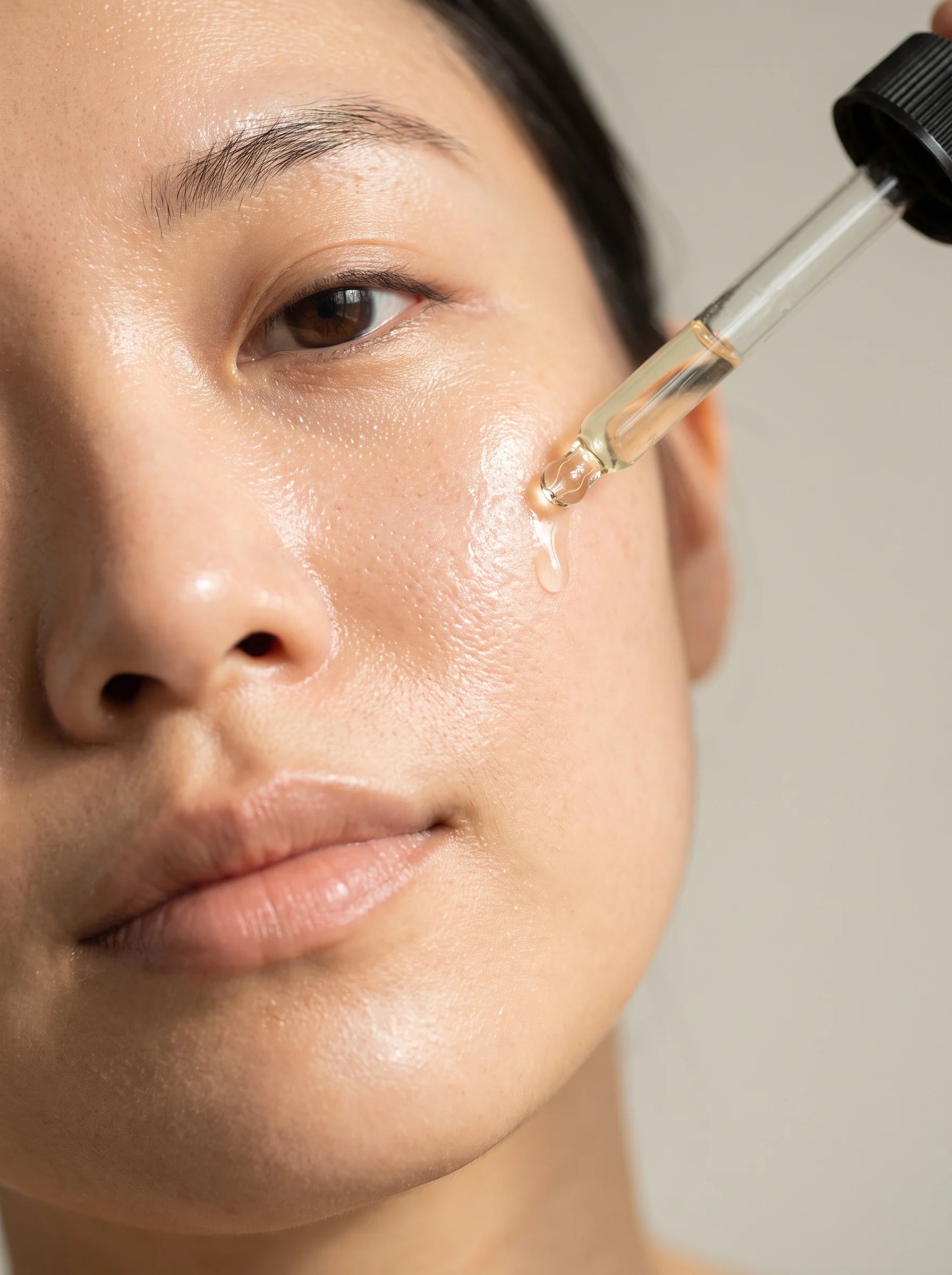 Close detail of skin texture in soft light